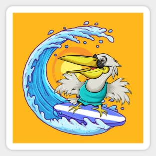 Pelican Surfing Sticker